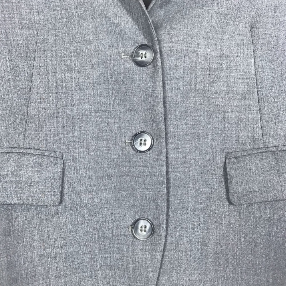 Theory Gray Three Button Wool Blend Blazer Size 4 - image 3